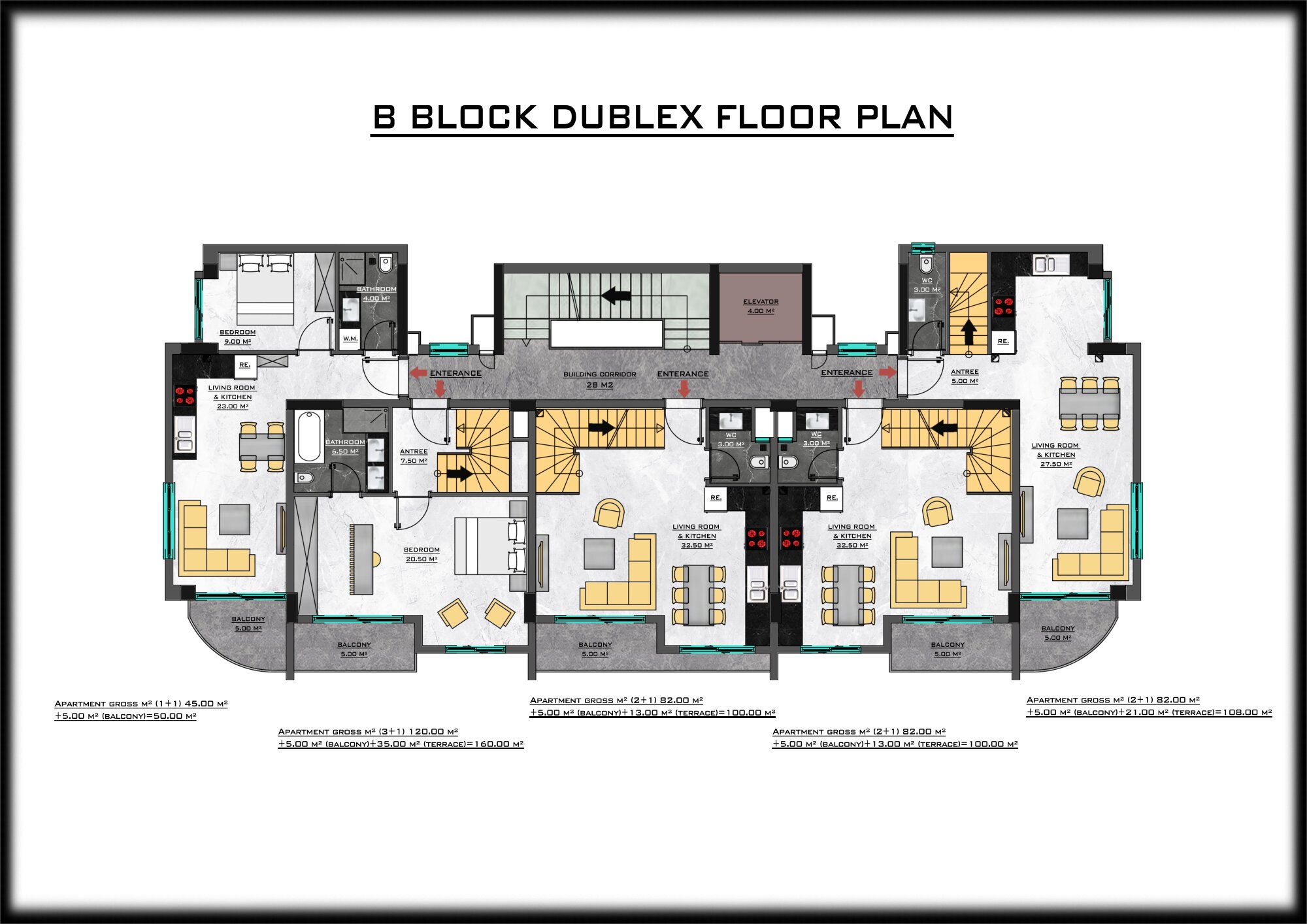 Trendy Cleopatra – 3+1 B Block duplex floor