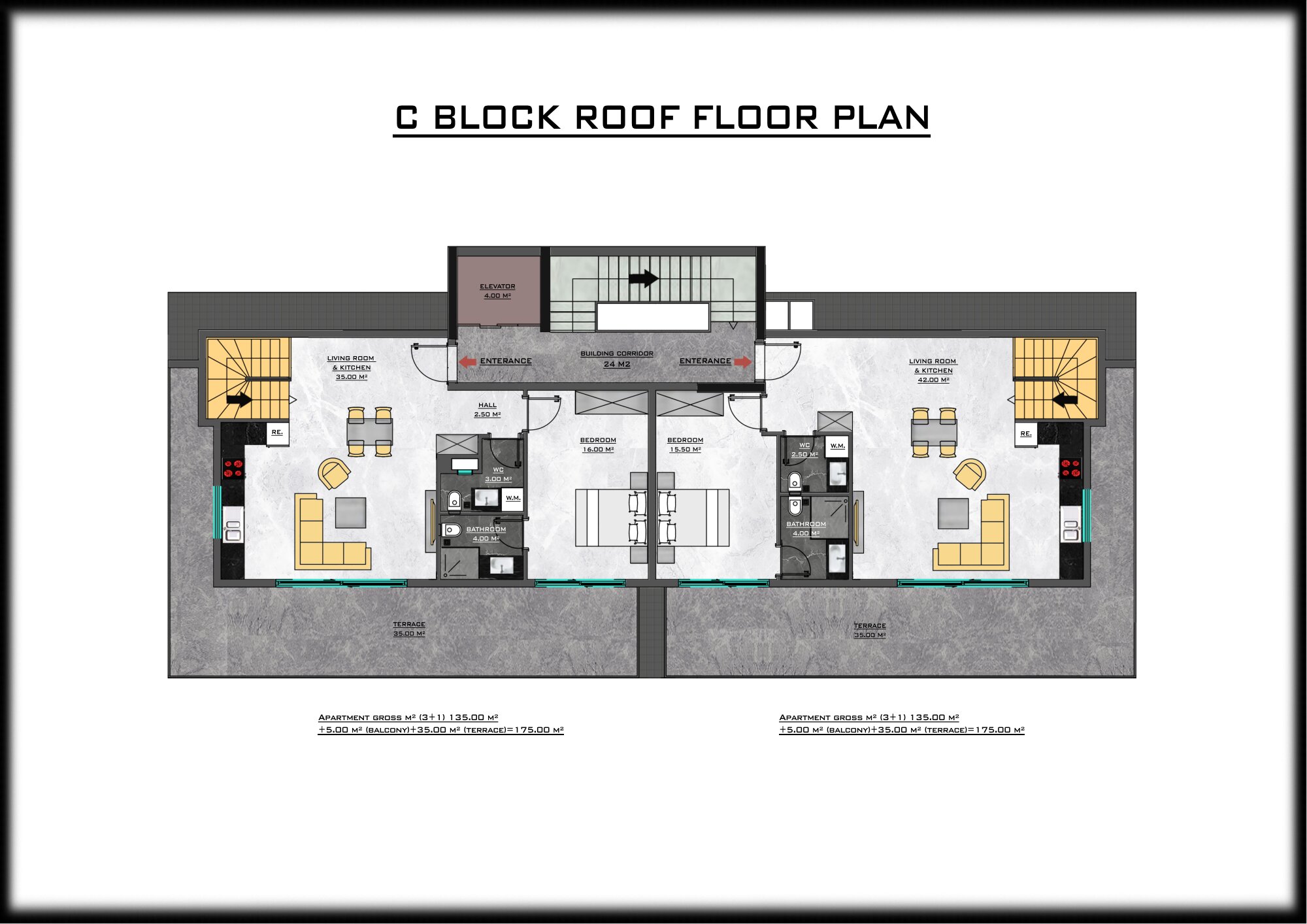 Trendy Cleopatra – 3+1 C Block roof floor