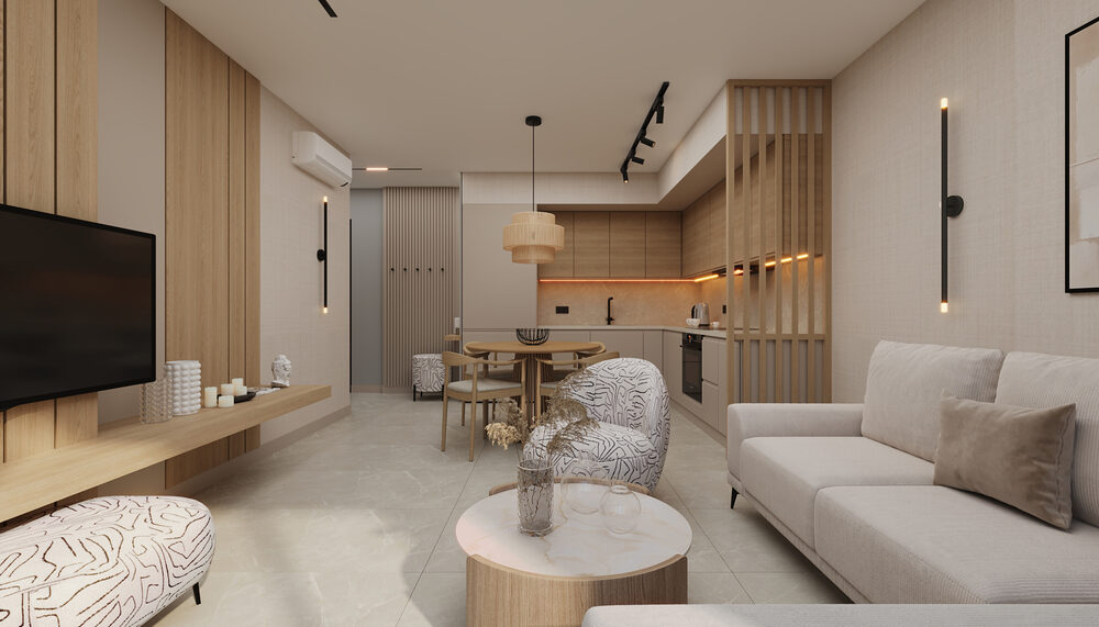 Trendy Cleopatra 2+1 – living room and kitchen