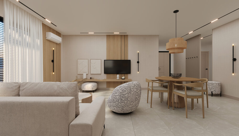 Trendy Cleopatra 3+1 duplex – dining and lounge