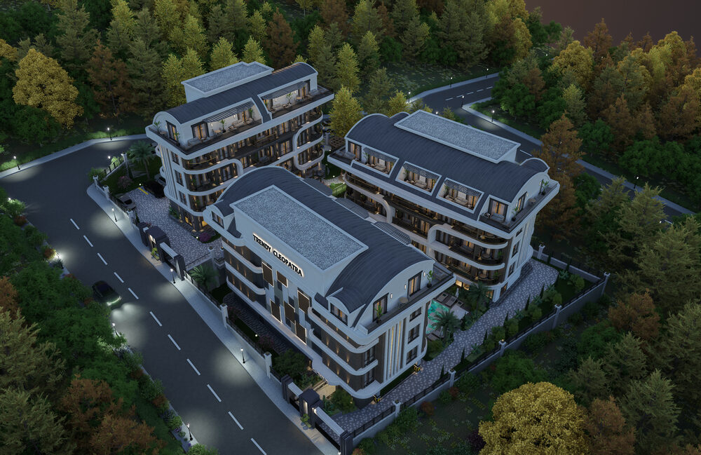 Trendy Cleopatra – aerial view at night