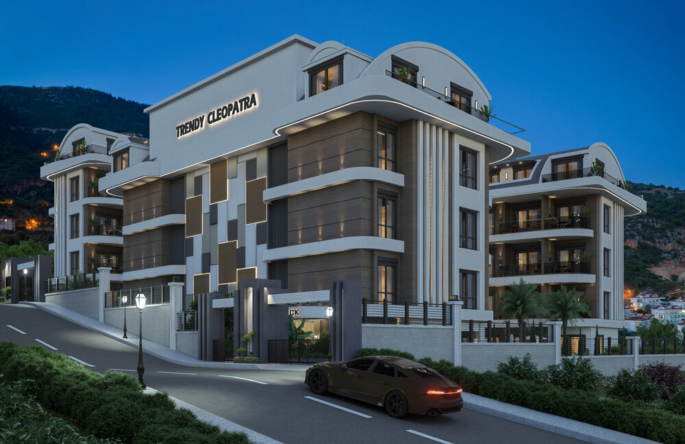 Trendy Cleopatra – illuminated facade at night