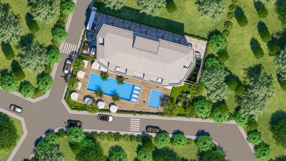 Trendy Suites – pool area render